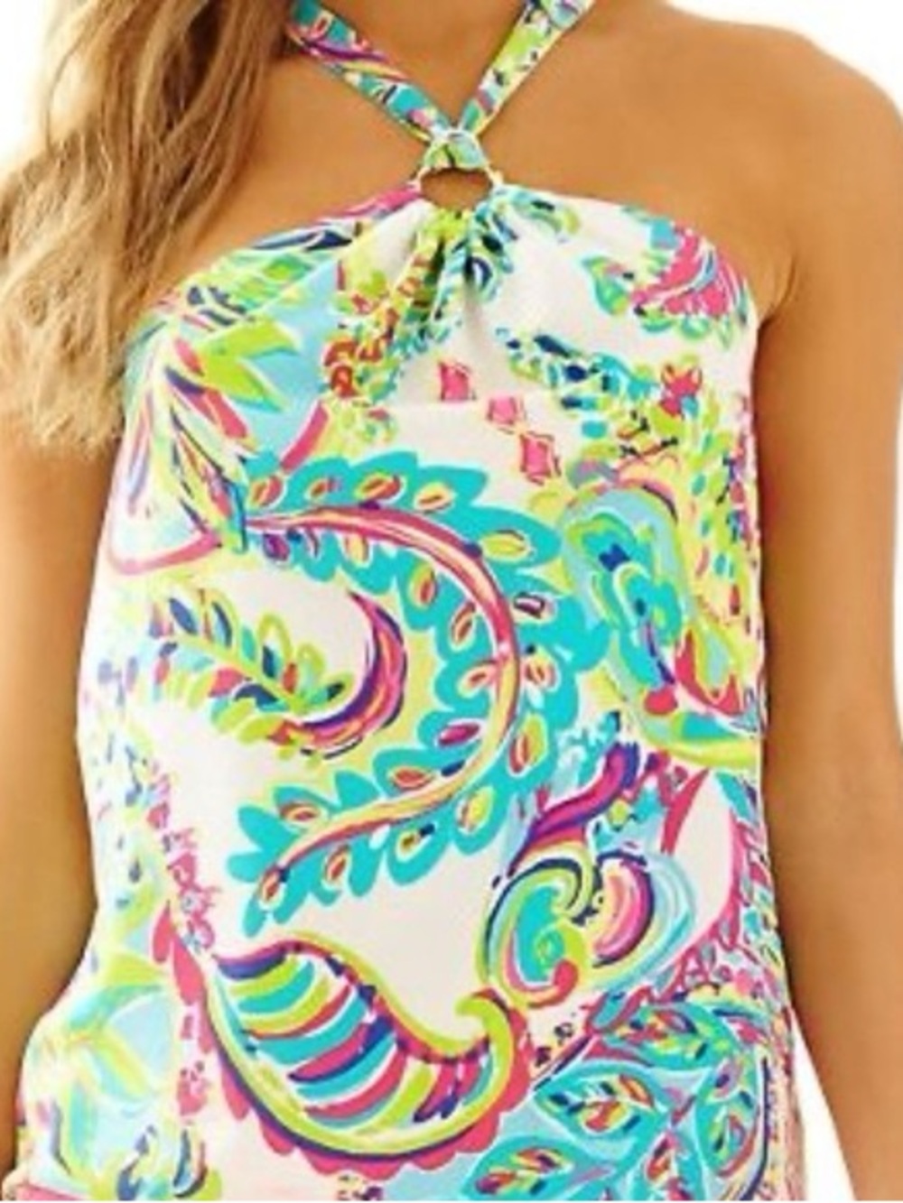 Lilly Pulitzer Multicolor Cassandra
Flowy Halter Top Size Med
